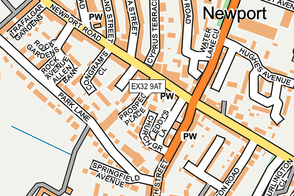 EX32 9AT map - OS OpenMap – Local (Ordnance Survey)