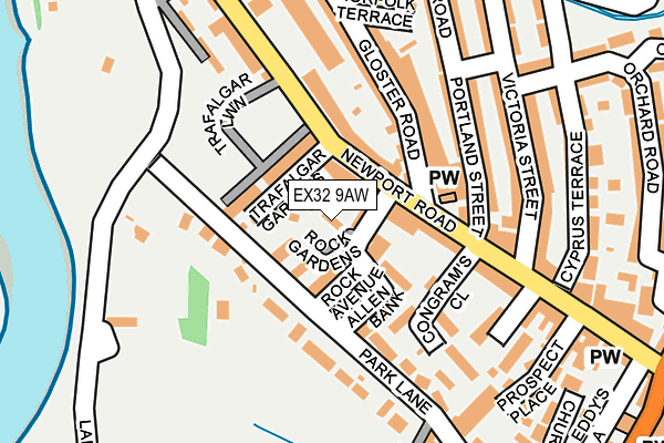 EX32 9AW map - OS OpenMap – Local (Ordnance Survey)