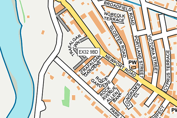 EX32 9BD map - OS OpenMap – Local (Ordnance Survey)