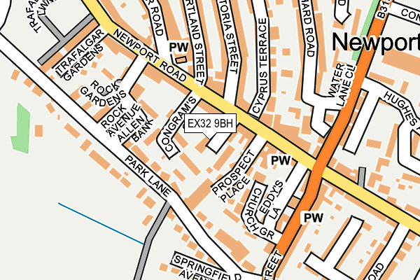 EX32 9BH map - OS OpenMap – Local (Ordnance Survey)