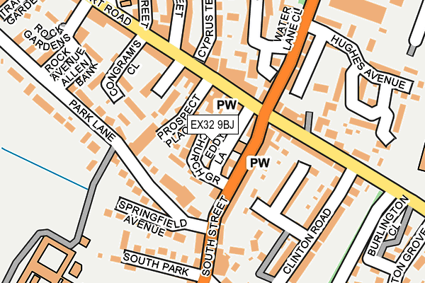 EX32 9BJ map - OS OpenMap – Local (Ordnance Survey)