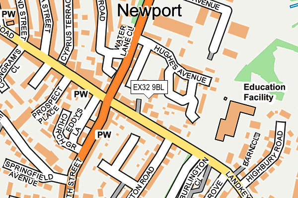 EX32 9BL map - OS OpenMap – Local (Ordnance Survey)