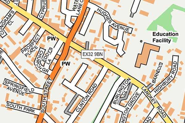 EX32 9BN map - OS OpenMap – Local (Ordnance Survey)