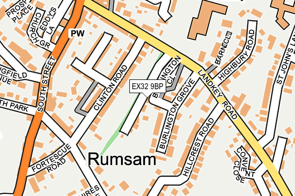 EX32 9BP map - OS OpenMap – Local (Ordnance Survey)