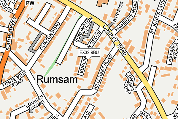 EX32 9BU map - OS OpenMap – Local (Ordnance Survey)