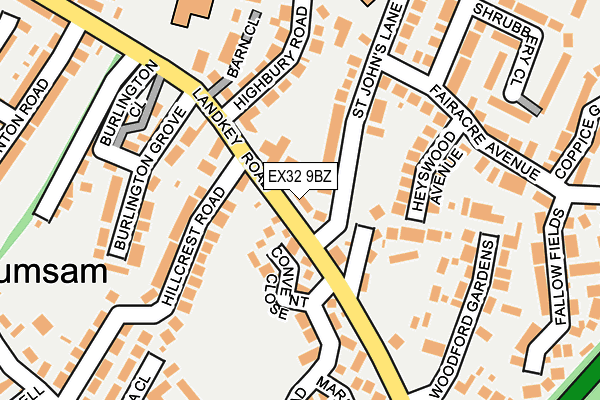 EX32 9BZ map - OS OpenMap – Local (Ordnance Survey)