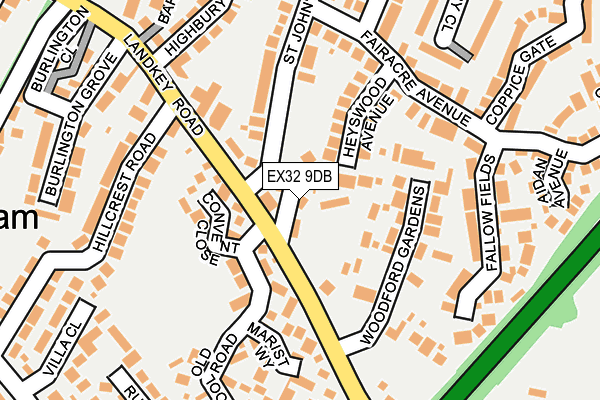 EX32 9DB map - OS OpenMap – Local (Ordnance Survey)
