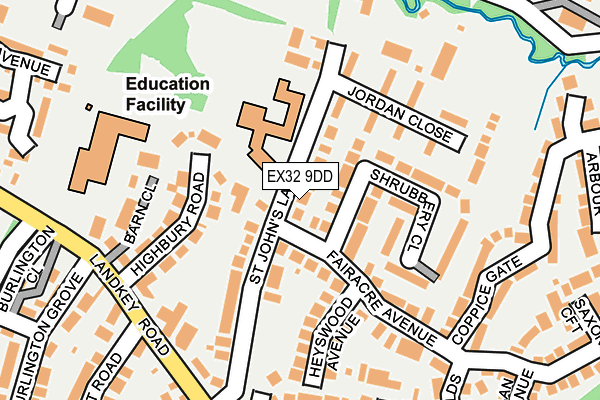 EX32 9DD map - OS OpenMap – Local (Ordnance Survey)