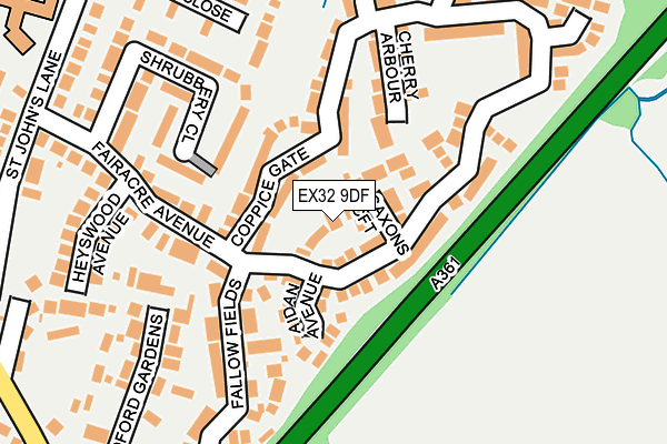 EX32 9DF map - OS OpenMap – Local (Ordnance Survey)