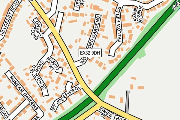 EX32 9DH map - OS OpenMap – Local (Ordnance Survey)