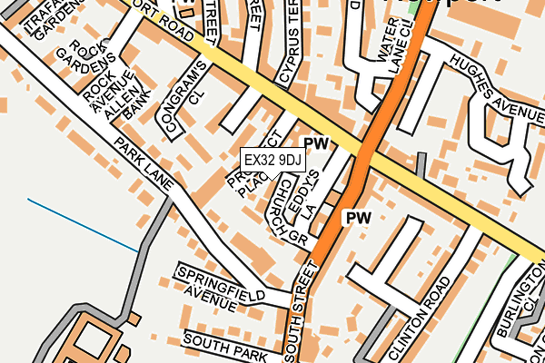 EX32 9DJ map - OS OpenMap – Local (Ordnance Survey)