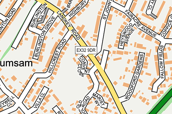 EX32 9DR map - OS OpenMap – Local (Ordnance Survey)