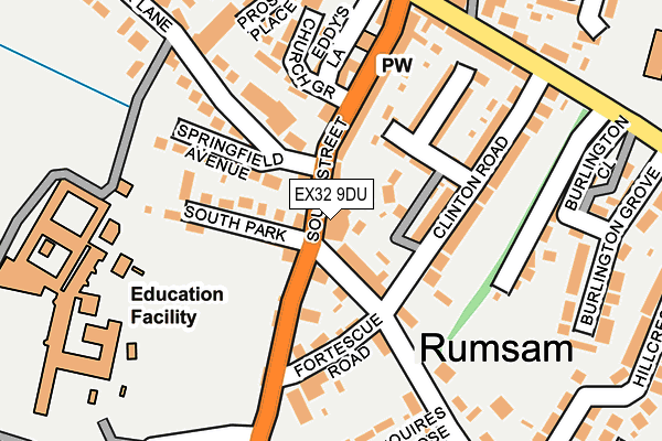 EX32 9DU map - OS OpenMap – Local (Ordnance Survey)