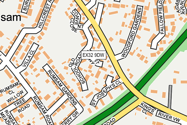 EX32 9DW map - OS OpenMap – Local (Ordnance Survey)