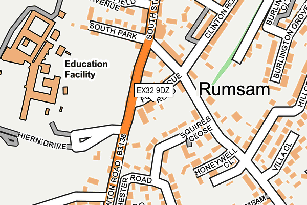 EX32 9DZ map - OS OpenMap – Local (Ordnance Survey)