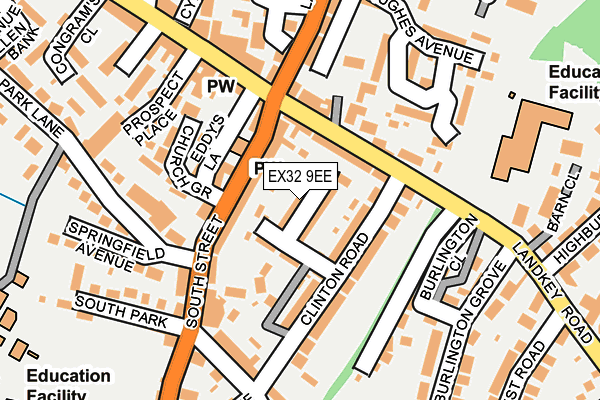 EX32 9EE map - OS OpenMap – Local (Ordnance Survey)