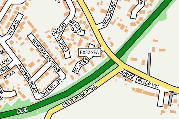 EX32 9FA map - OS OpenMap – Local (Ordnance Survey)