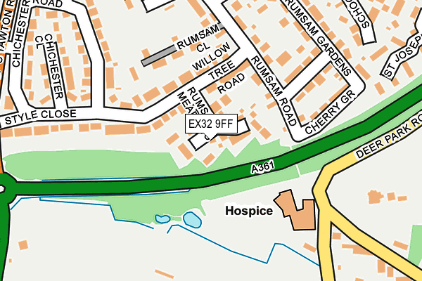 EX32 9FF map - OS OpenMap – Local (Ordnance Survey)