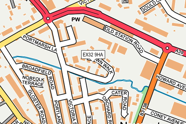 EX32 9HA map - OS OpenMap – Local (Ordnance Survey)