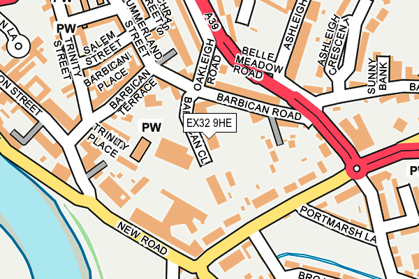 EX32 9HE map - OS OpenMap – Local (Ordnance Survey)
