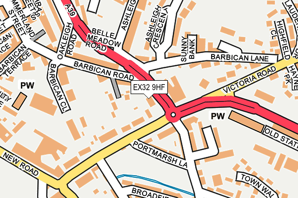 EX32 9HF map - OS OpenMap – Local (Ordnance Survey)