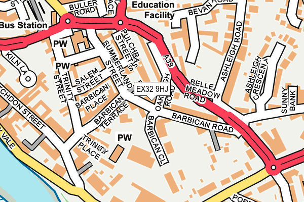 EX32 9HJ map - OS OpenMap – Local (Ordnance Survey)