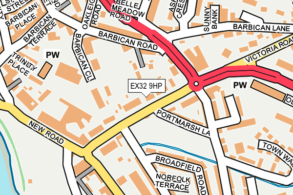 EX32 9HP map - OS OpenMap – Local (Ordnance Survey)