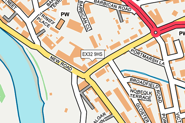 EX32 9HS map - OS OpenMap – Local (Ordnance Survey)