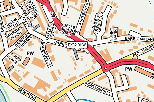 EX32 9HW map - OS OpenMap – Local (Ordnance Survey)