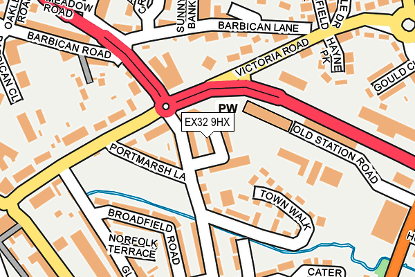 EX32 9HX map - OS OpenMap – Local (Ordnance Survey)