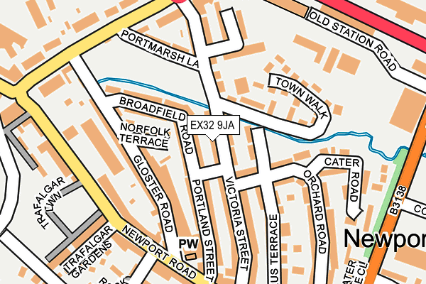 EX32 9JA map - OS OpenMap – Local (Ordnance Survey)