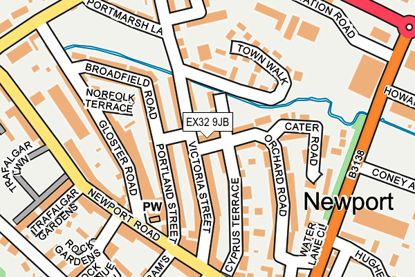 EX32 9JB map - OS OpenMap – Local (Ordnance Survey)