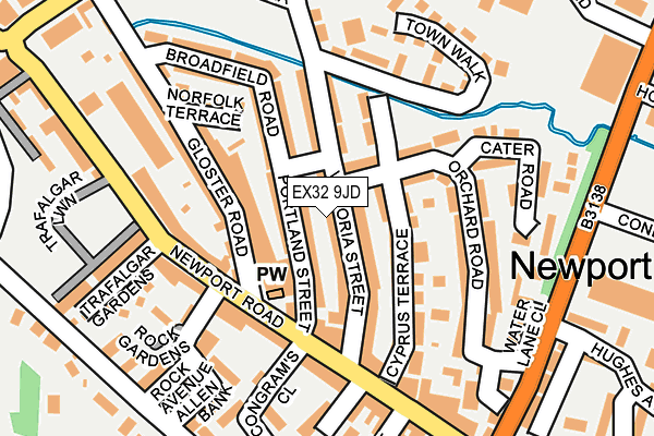 EX32 9JD map - OS OpenMap – Local (Ordnance Survey)