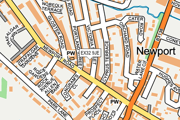 EX32 9JE map - OS OpenMap – Local (Ordnance Survey)