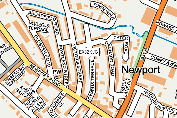 EX32 9JG map - OS OpenMap – Local (Ordnance Survey)