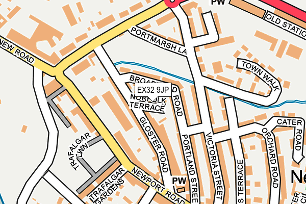 EX32 9JP map - OS OpenMap – Local (Ordnance Survey)