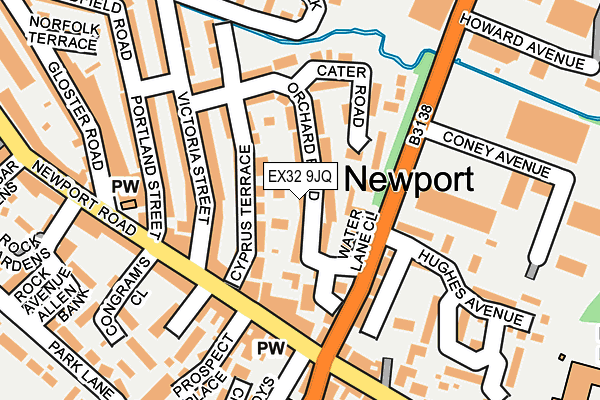 EX32 9JQ map - OS OpenMap – Local (Ordnance Survey)