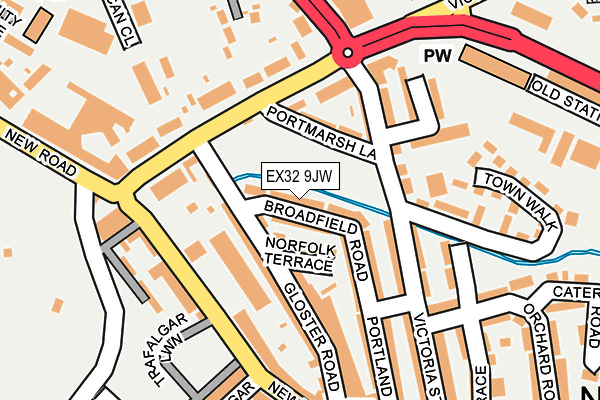 EX32 9JW map - OS OpenMap – Local (Ordnance Survey)