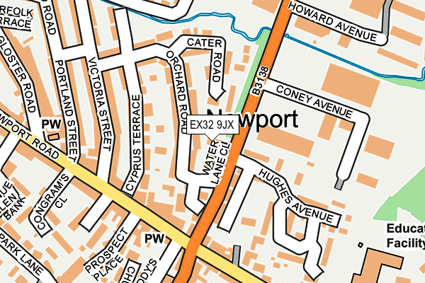 EX32 9JX map - OS OpenMap – Local (Ordnance Survey)