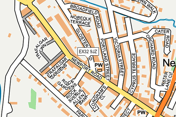 EX32 9JZ map - OS OpenMap – Local (Ordnance Survey)