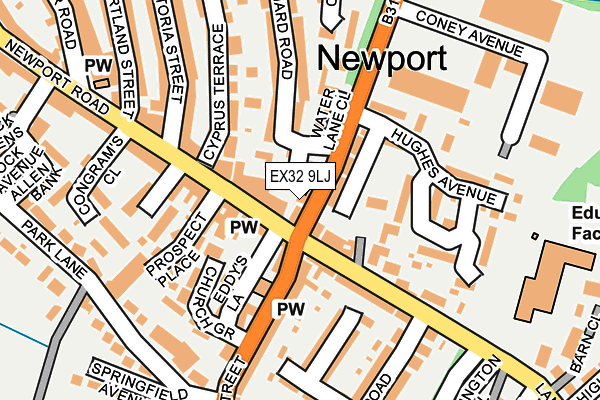 EX32 9LJ map - OS OpenMap – Local (Ordnance Survey)