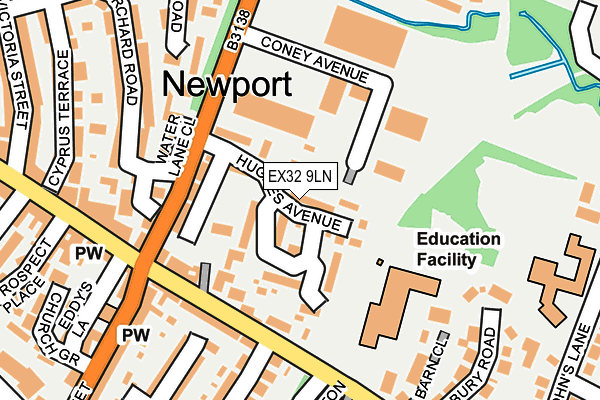 EX32 9LN map - OS OpenMap – Local (Ordnance Survey)