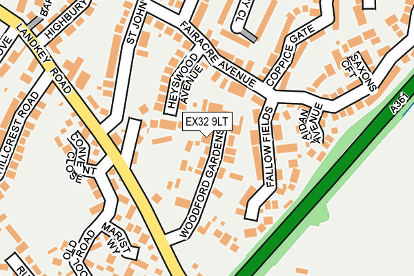 EX32 9LT map - OS OpenMap – Local (Ordnance Survey)