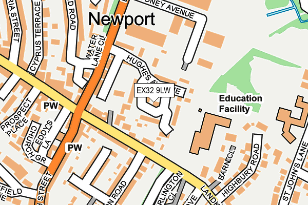 EX32 9LW map - OS OpenMap – Local (Ordnance Survey)