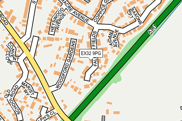 EX32 9PG map - OS OpenMap – Local (Ordnance Survey)