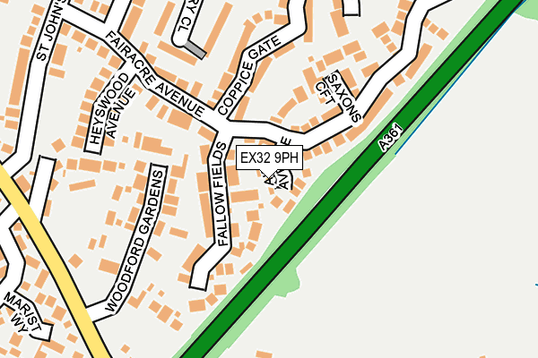 EX32 9PH map - OS OpenMap – Local (Ordnance Survey)