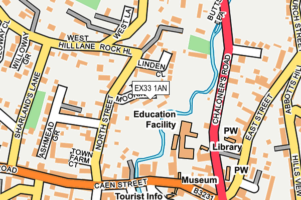 EX33 1AN map - OS OpenMap – Local (Ordnance Survey)