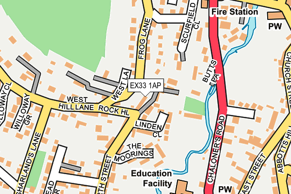 EX33 1AP map - OS OpenMap – Local (Ordnance Survey)