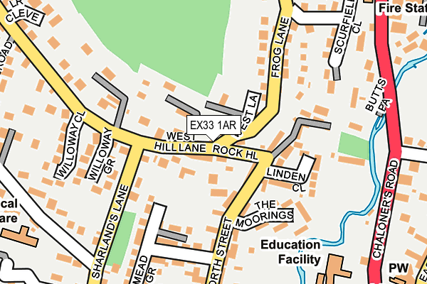 EX33 1AR map - OS OpenMap – Local (Ordnance Survey)