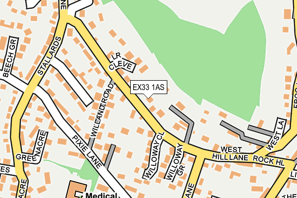 EX33 1AS map - OS OpenMap – Local (Ordnance Survey)